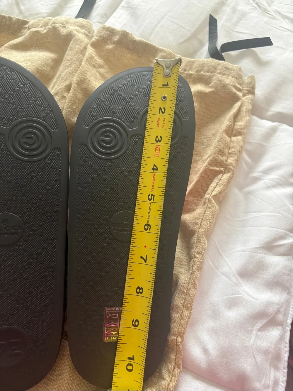 Gucci Black Slide Sandals with Floral Monogram Strap